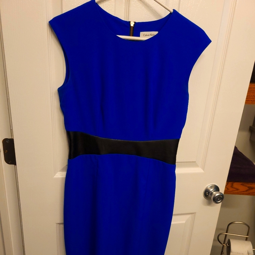 Calvin Kline faux leather dress